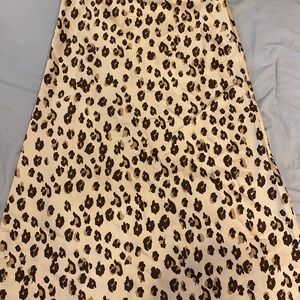 cheetah print midi skirt